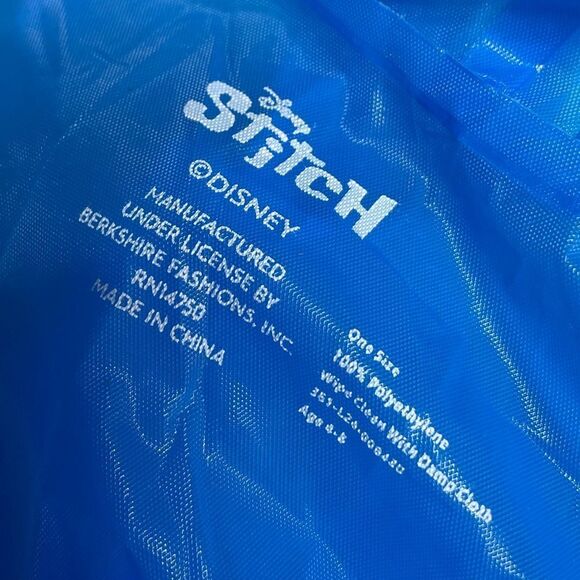 5 for $25🔥Disney Stitch Blue Raincoat Poncho One Size - Picture 6 of 7